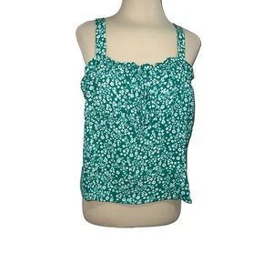 The General Good Green Floral Crop Blouse